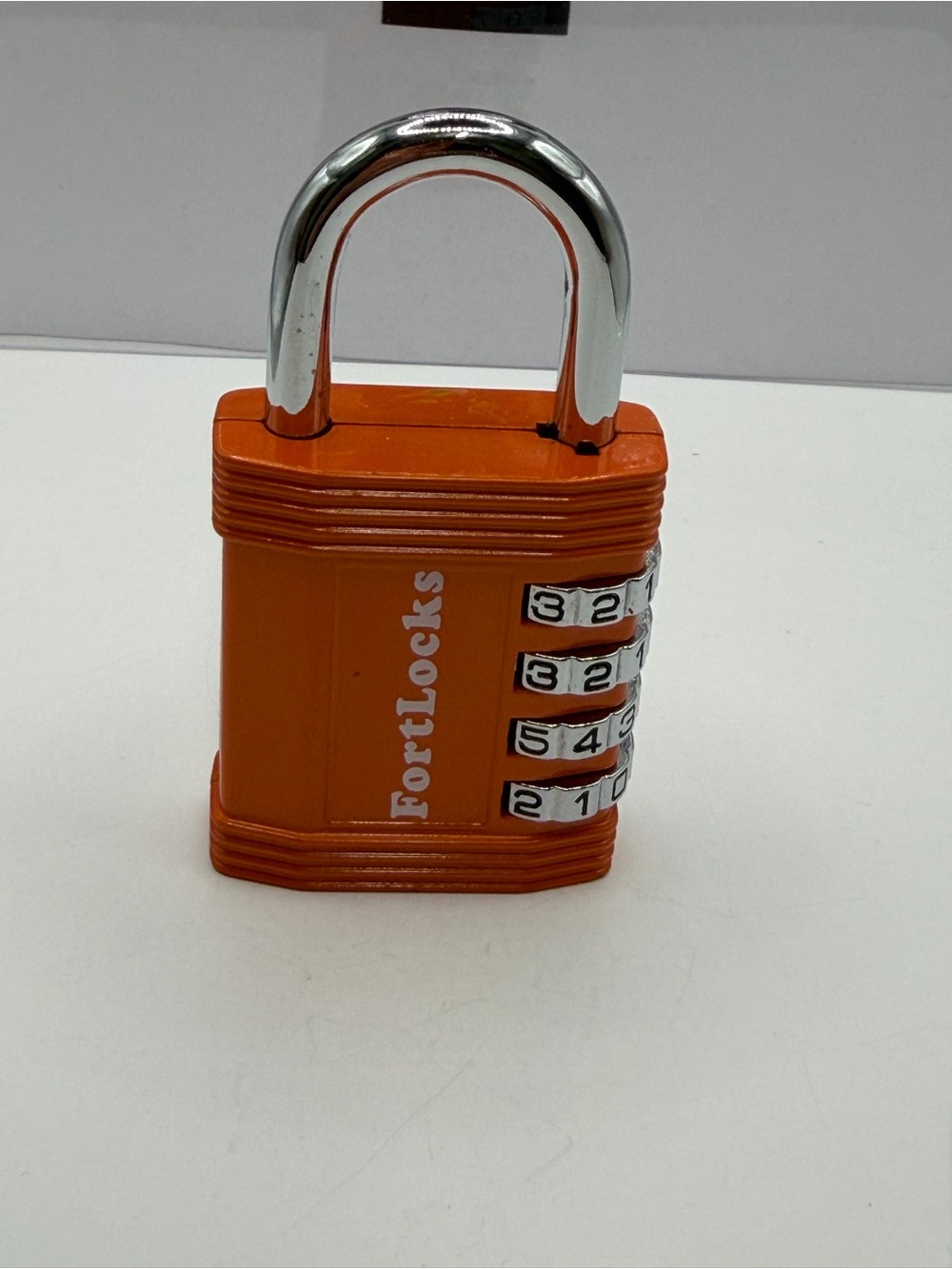 Orange Combination Padlock with 4-Dial Resettable Code